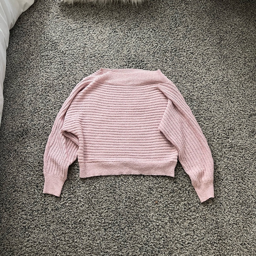 Vici Soft Pink Ribbed Turtleneck Sweater